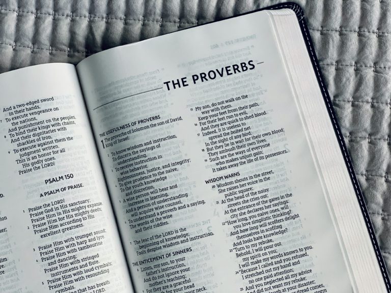 A Bible open to the book of Proverbs shows where a quest for wisdom can start.