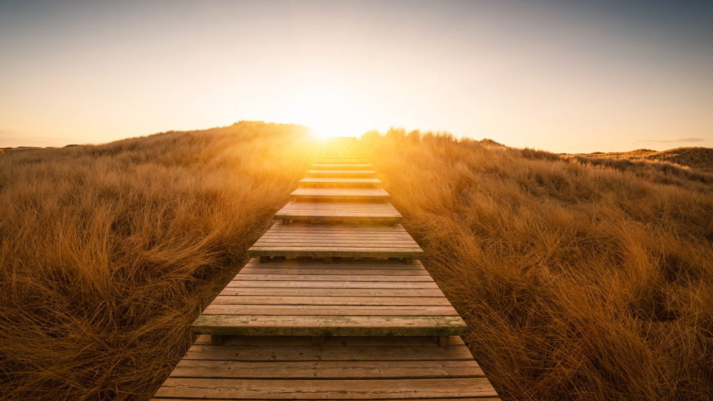 Royalty-Free Stock Photo: Steps illuminated by God's enlightening Word.