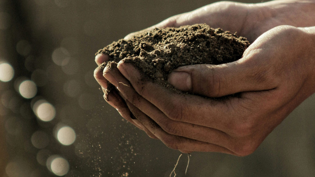 Two hands hold dirt as God asks you about your soil.