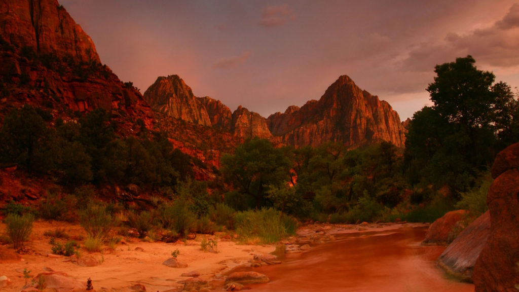 A orange-hued mountain scene reminds us to leave anger to God.